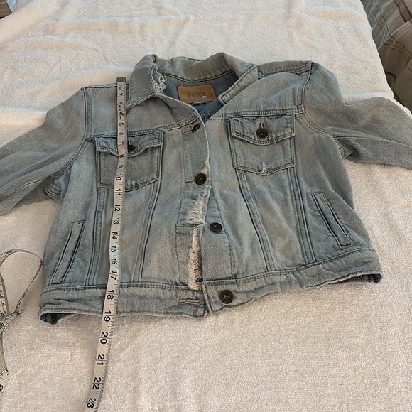 PAIGE distressed frayed adorable cropped jean jacket from Bloomingdale’s - Picture 14 of 15
